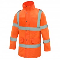 Aqua Hi Vis Orange Waterproof Rail Coat
